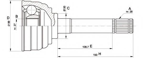 OPEN PARTS CVJ556410 Шарнірний комплект, приводний вал