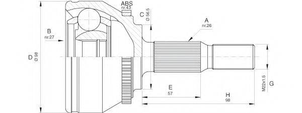 OPEN PARTS CVJ557310 Шарнірний комплект, приводний вал