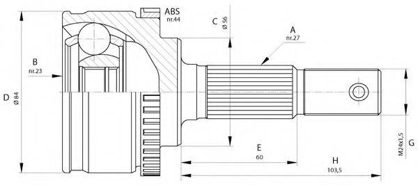 OPEN PARTS CVJ558310 Шарнірний комплект, приводний вал