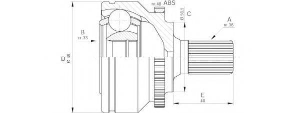 OPEN PARTS CVJ559010 Шарнірний комплект, приводний вал