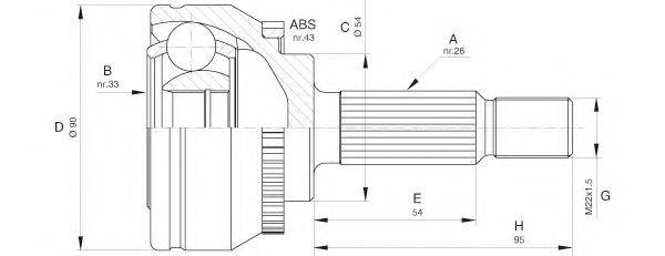 OPEN PARTS CVJ560010 Шарнірний комплект, приводний вал