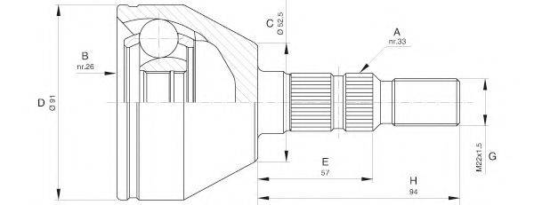 OPEN PARTS CVJ560310 Шарнірний комплект, приводний вал