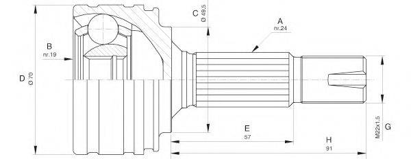 OPEN PARTS CVJ561610 Шарнірний комплект, приводний вал