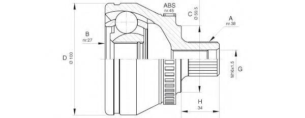 OPEN PARTS CVJ562110 Шарнірний комплект, приводний вал