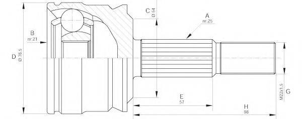 OPEN PARTS CVJ564210 Шарнірний комплект, приводний вал