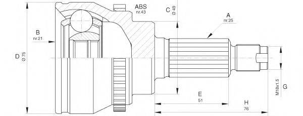 OPEN PARTS CVJ564810 Шарнірний комплект, приводний вал