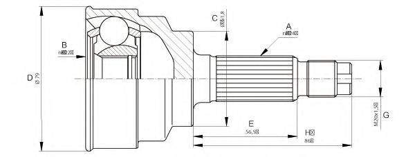 OPEN PARTS CVJ566510 Шарнірний комплект, приводний вал