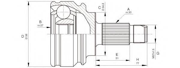 OPEN PARTS CVJ567910 Шарнірний комплект, приводний вал