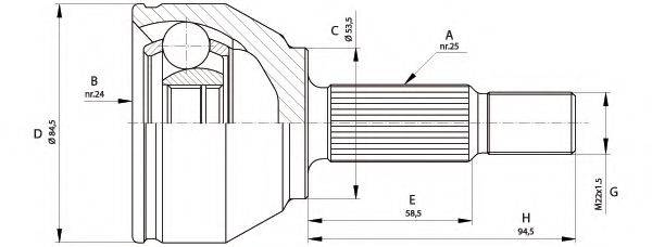 OPEN PARTS CVJ568110 Шарнірний комплект, приводний вал