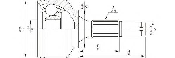 OPEN PARTS CVJ569210 Шарнірний комплект, приводний вал