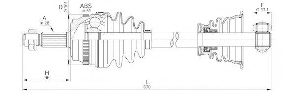 OPEN PARTS DRS618000 Приводний вал