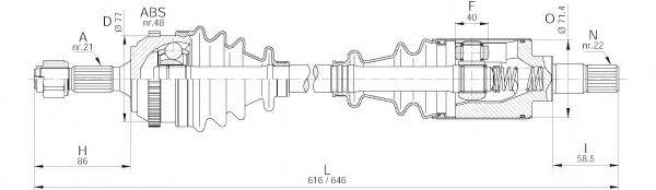 OPEN PARTS DRS622400 Приводний вал