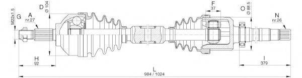 OPEN PARTS DRS632000 Приводний вал