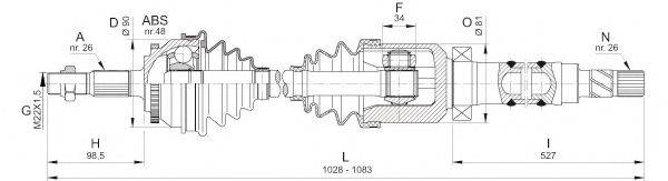 OPEN PARTS DRS632800 Приводний вал