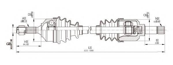 OPEN PARTS DRS633600 Приводний вал