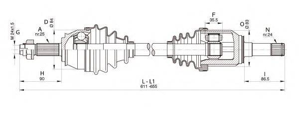 OPEN PARTS DRS634000 Приводний вал