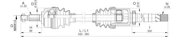 OPEN PARTS DRS638900 Приводний вал