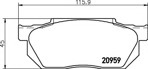 TEXTAR 2095901 Комплект гальмівних колодок, дискове гальмо