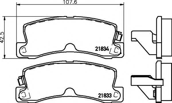 TEXTAR 2183301 Комплект гальмівних колодок, дискове гальмо