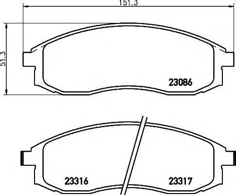 TEXTAR 2308602 Комплект гальмівних колодок, дискове гальмо