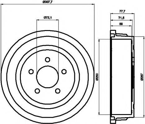 TEXTAR 94028100 Гальмівний барабан