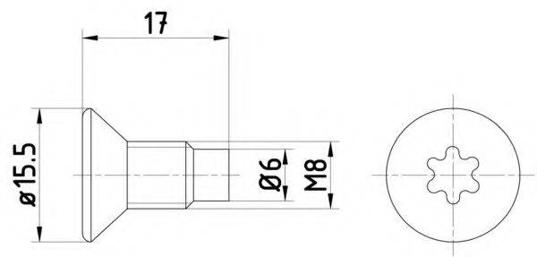 TEXTAR TPM0004 Болт, диск гальмівного механізму