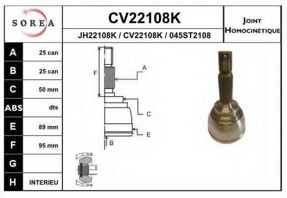 EAI CV22108K Шарнірний комплект, приводний вал