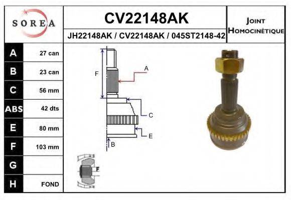 EAI CV22148AK Шарнірний комплект, приводний вал