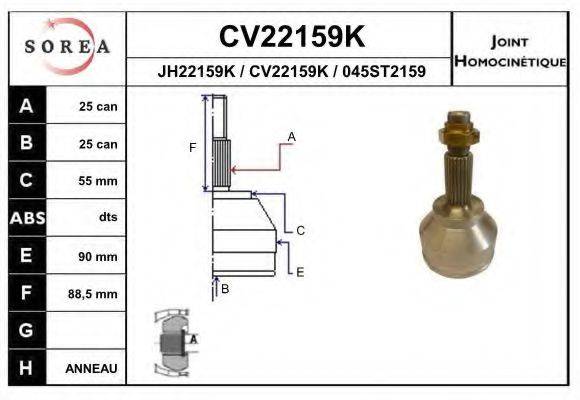 EAI CV22159K Шарнірний комплект, приводний вал