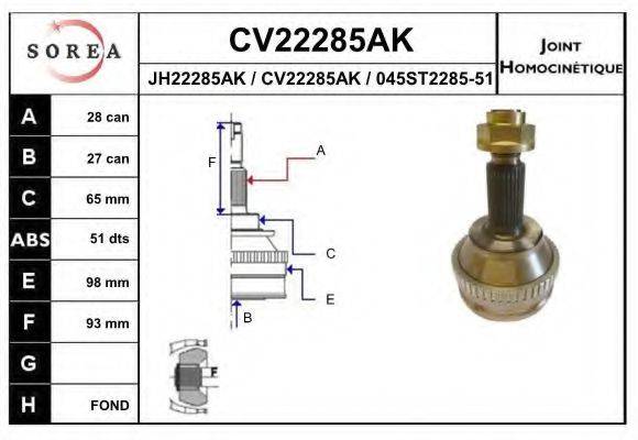 EAI CV22285AK Шарнірний комплект, приводний вал