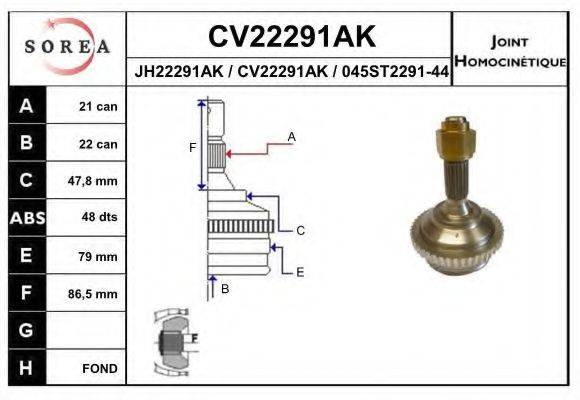 EAI CV22291AK Шарнірний комплект, приводний вал