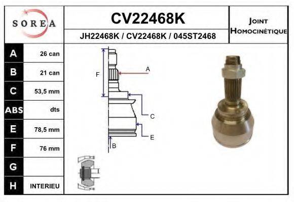 EAI CV22468K Шарнірний комплект, приводний вал