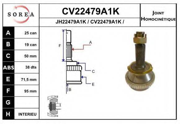 EAI CV22479A1K Шарнірний комплект, приводний вал