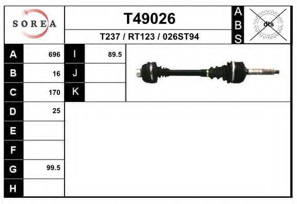 EAI T49026 Приводний вал