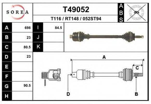 EAI T49052 Приводний вал