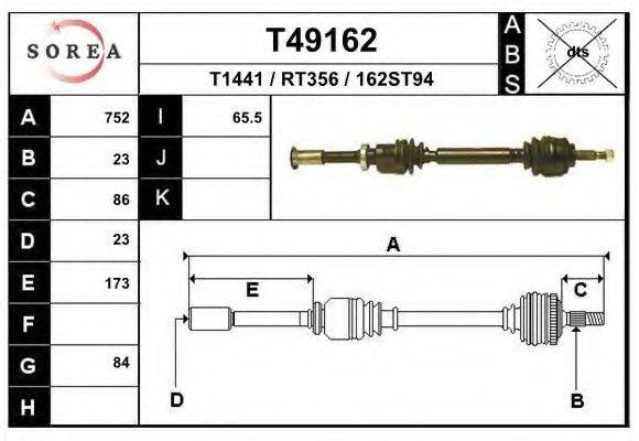 EAI T49162 Приводний вал