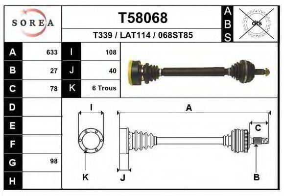 EAI T58068 Приводний вал