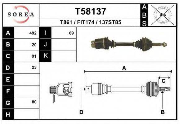 EAI T58137 Приводний вал