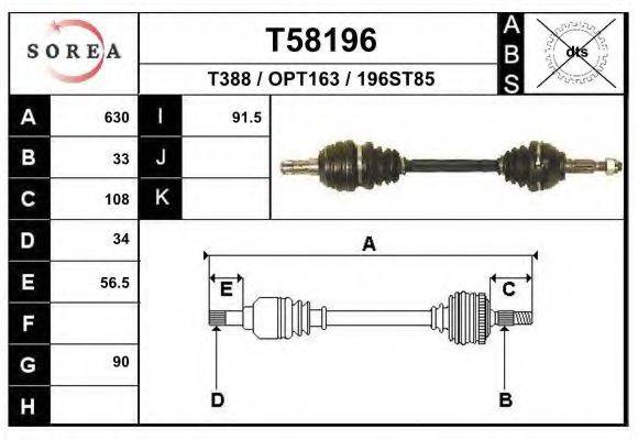 EAI T58196 Приводний вал