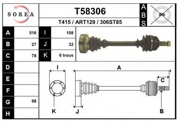 EAI T58306 Приводний вал