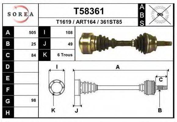 EAI T58361 Приводний вал