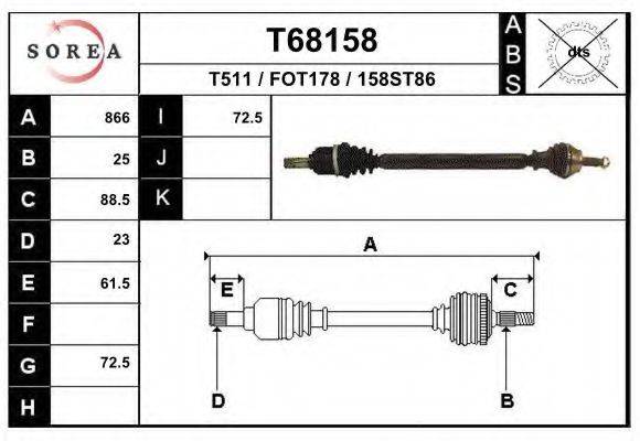 EAI T68158 Приводний вал