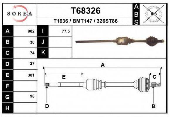 EAI T68326 Приводний вал