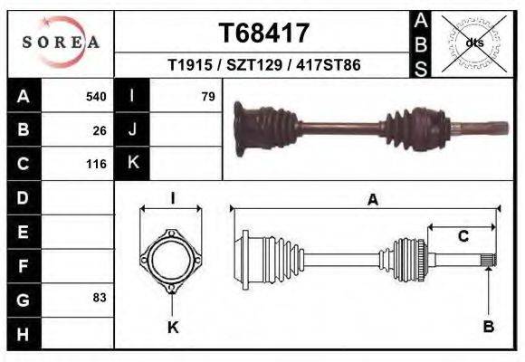 EAI T68417 Приводний вал