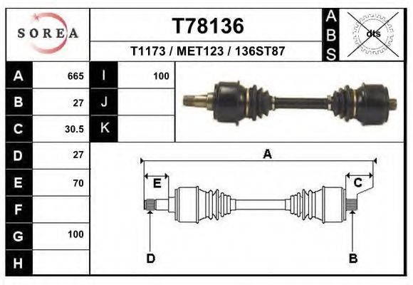 EAI T78136 Приводний вал