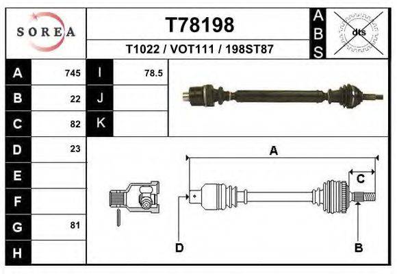 EAI T78198 Приводний вал