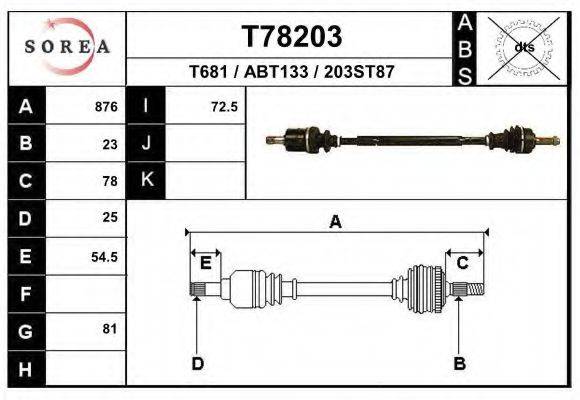 EAI T78203 Приводний вал