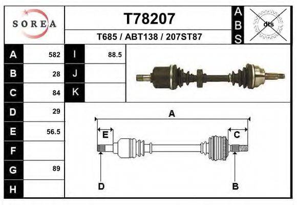 EAI T78207 Приводний вал