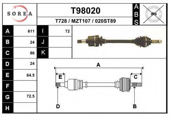 EAI T98020 Приводний вал