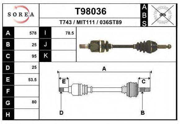 EAI T98036 Приводний вал